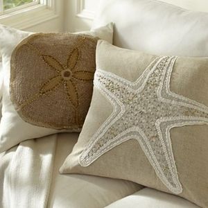 Pottery Barn Sand Dollar Pillow Covers (2)